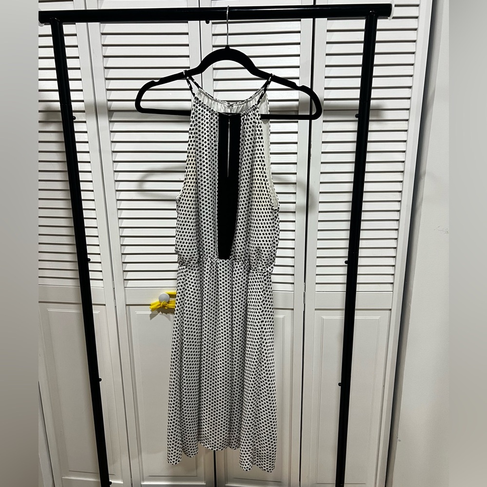 H&M polka dot keyhole halter dress